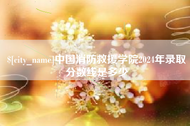 鄂州中国消防救援学院2024年录取分数线是多少