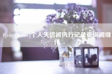 鄂州个人失信被执行记录查询阚继伟