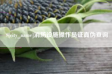 鄂州消防设施操作员证真伪查询