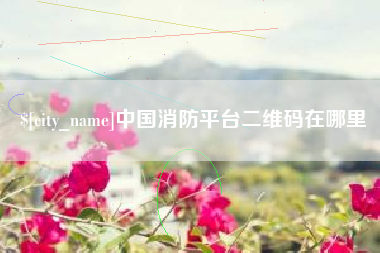 鄂州中国消防平台二维码在哪里