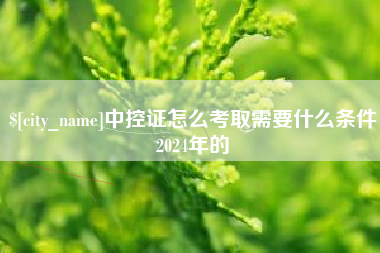 鄂州中控证怎么考取需要什么条件2024年的