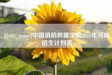 鄂州中国消防救援学院2021年河南招生计划表