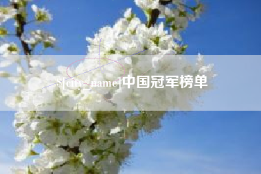 鄂州中国冠军榜单